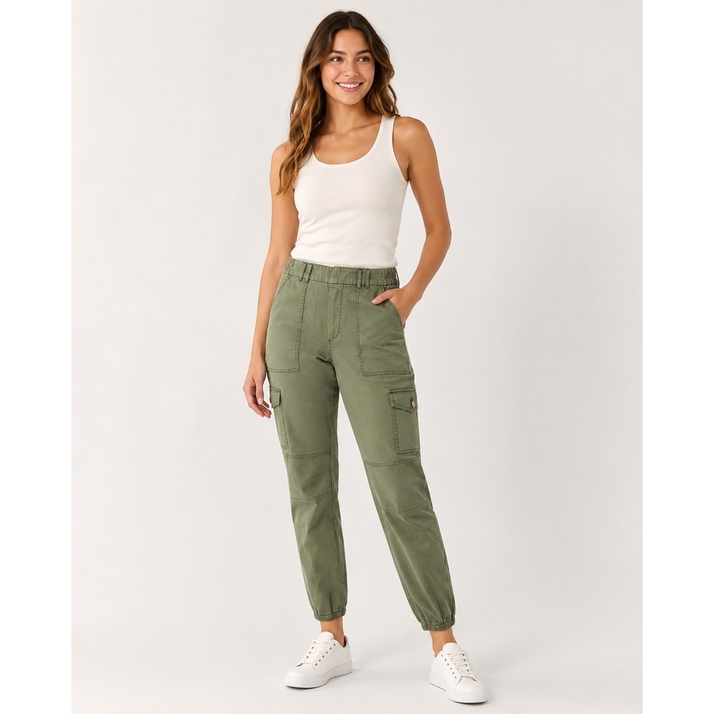 White House Black Market Cargo Jogger Pants Size 6 Olive Green Utility WHBM - Picture 11 of 11